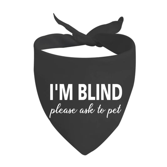 JXGZSO 1 Piece Blind Dog Bandana Im Blind Dog Bandana Blind Awareness Dog Scarf (Blind Ask to pet D)